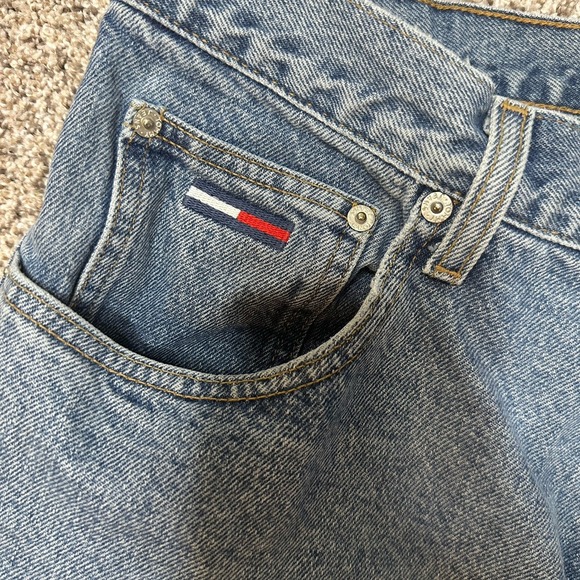 Tommy Hilfiger Jeans Shorts Mens 36 Blue Vintage Y2K 2000s Carpenter Baggy - Picture 4 of 13